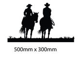 Cowboy on horseback vehicle sticker decal horse float truck van trailer